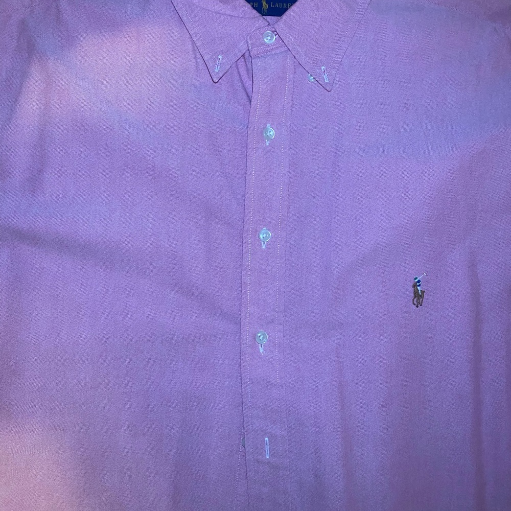 NEW POLO RALPH LAUREN Men's Pink Button-Down Shirt XLT - Picture 2 of 7